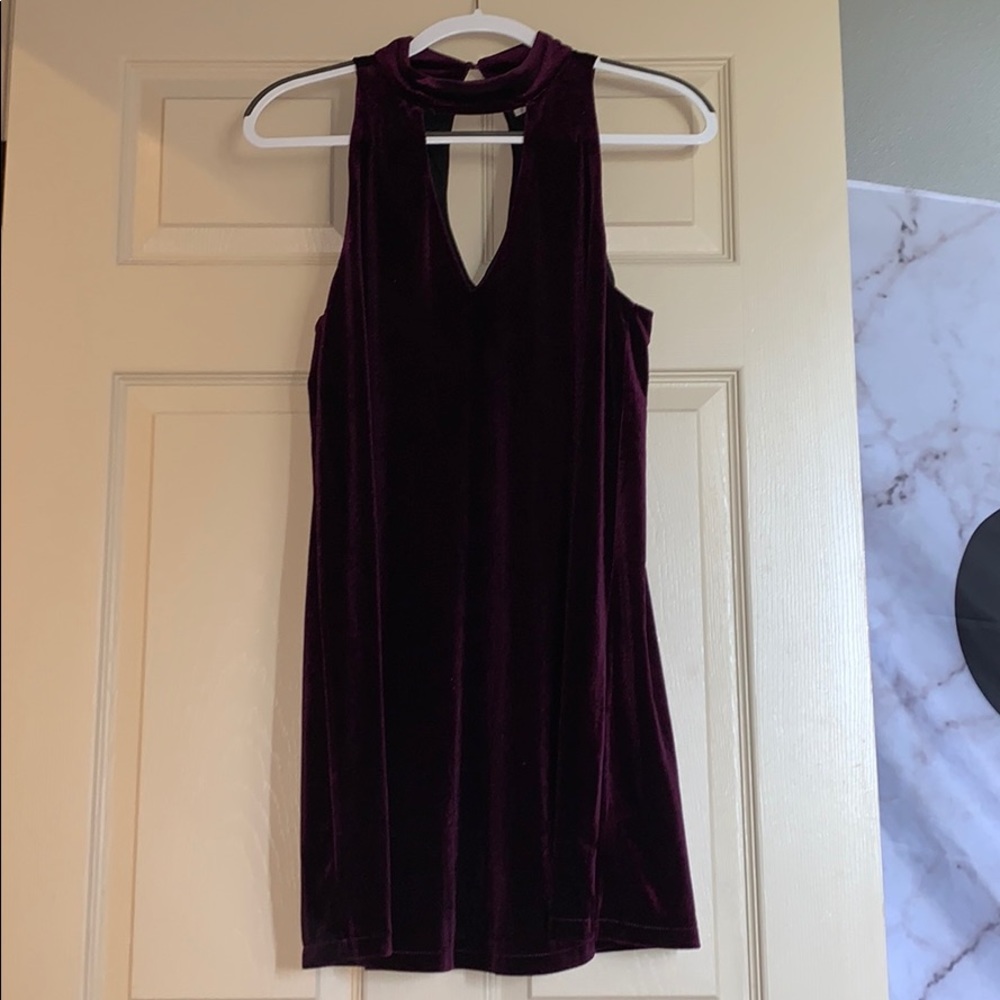 Purple velvet dress